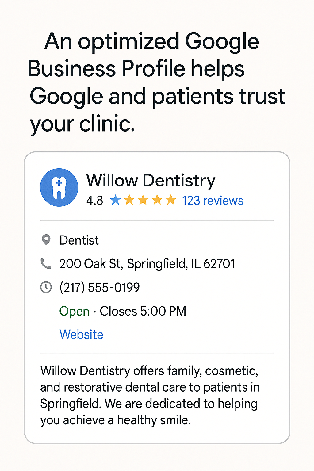 Google Business Profile setup for clinics